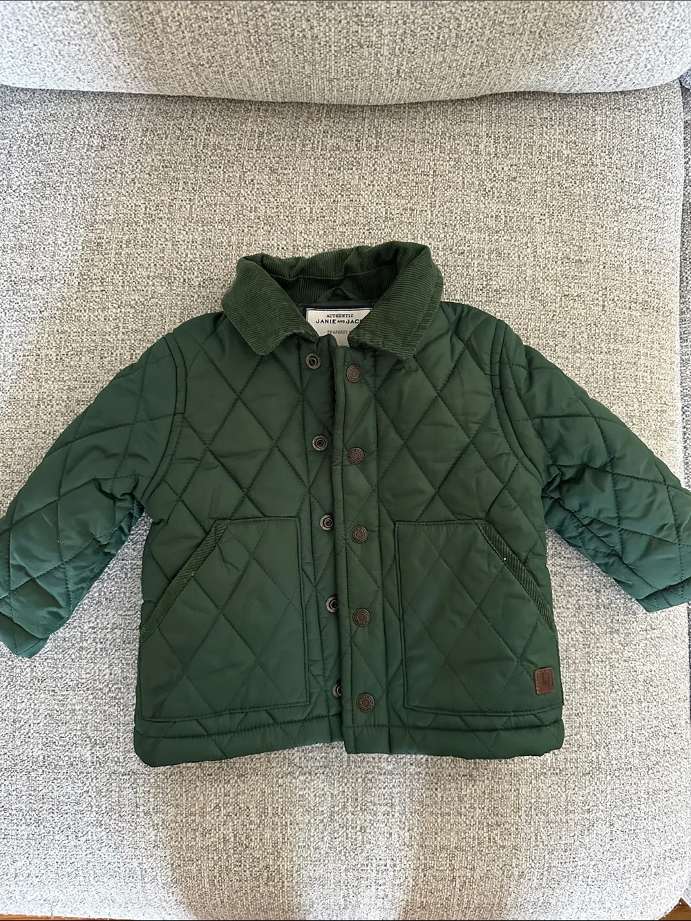 Janie and Jack quilted jacket with corduroy collar